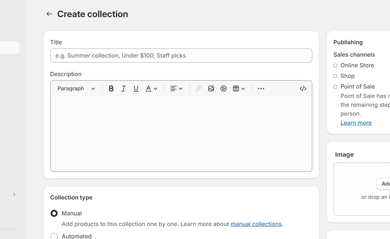 Add your collection title and any other details